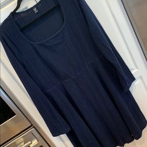 SHEIN Curve Navy Blue Ribbed Dress. Long sleeves. Size 3XL